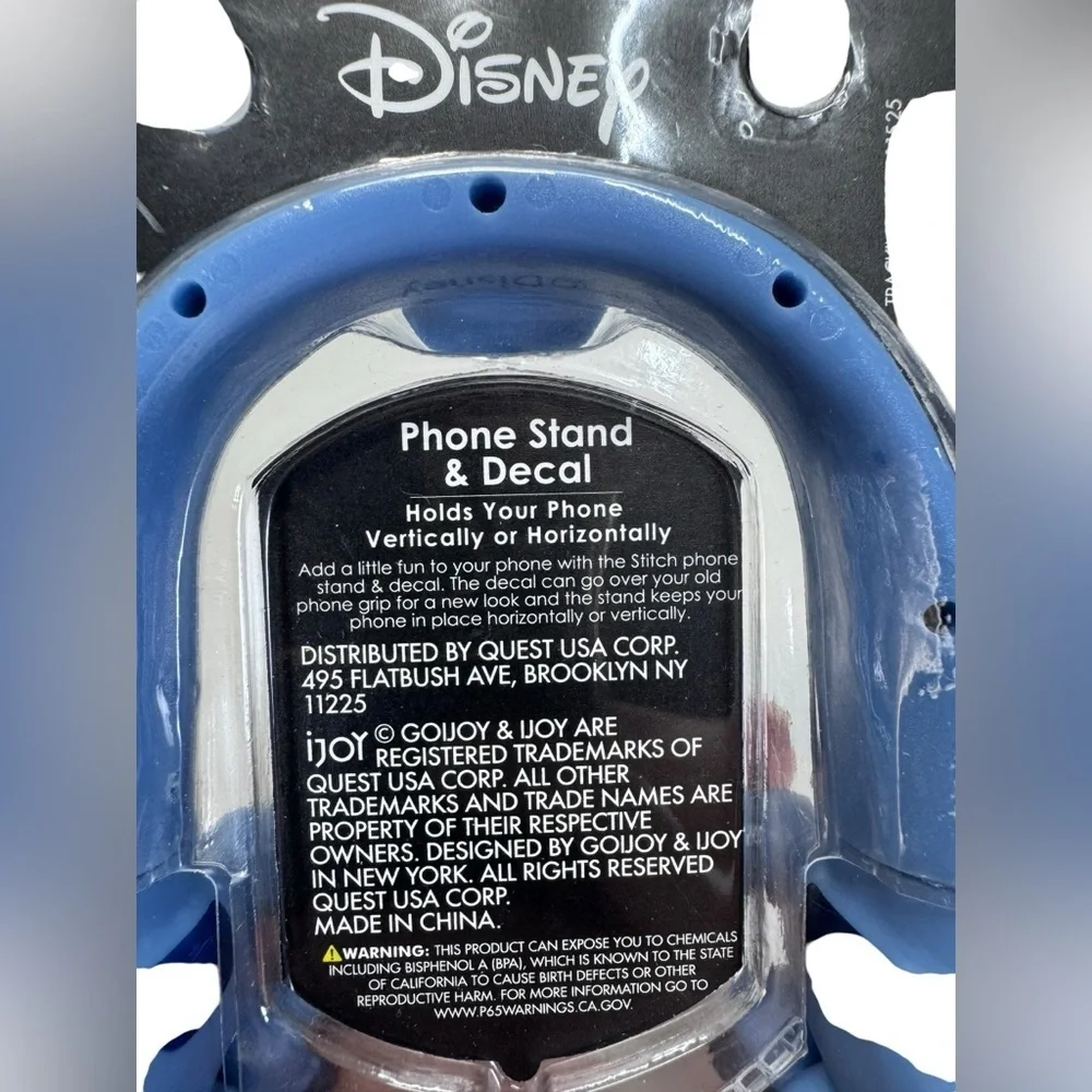 Disney Blue Stitch Phone Stand & decal